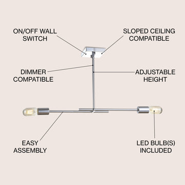 Turing 30.5" Adjustable Metal LED Linear Pendant - JONATHAN Y